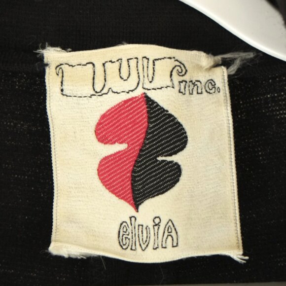 RARE 70s Luv Inc by Elvia jet-black zippered disco jumpsuit - Picture 6 of 8